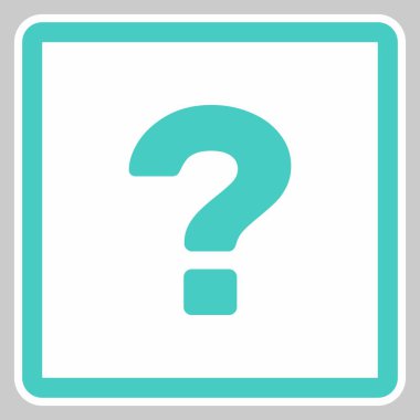 Soru işareti, SSS işareti, yardım sembolü, vektör işareti açık mavi tarzı. İzole edilmiş bir ikon. Düz biçim vektör illüstrasyonu.