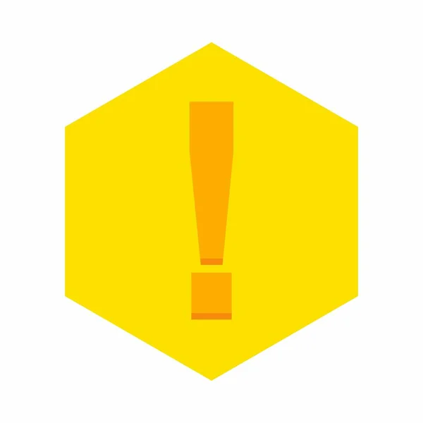 Ausrufezeichen Aufmerksamkeitszeichen Warnsymbol Gefahrenwarnsymbol Vektormarkensymbole Gelber Stil Vereinzelte Symbole Flache — Stockvektor