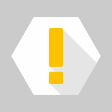 Ünlem işareti, dikkat işareti, dikkat simgesi, tehlike uyarısı sembolü, vektör işareti sarı stili. İzole edilmiş bir ikon. Düz biçim vektör illüstrasyonu.