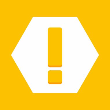 Ünlem işareti, dikkat işareti, dikkat simgesi, tehlike uyarısı sembolü, vektör işareti sarı stili. İzole edilmiş bir ikon. Düz biçim vektör illüstrasyonu.