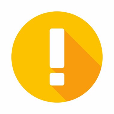 Ünlem işareti, dikkat işareti, dikkat simgesi, tehlike uyarısı sembolü, vektör işareti sarı stili. İzole edilmiş bir ikon. Düz biçim vektör illüstrasyonu.