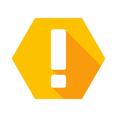 Ünlem işareti, dikkat işareti, dikkat simgesi, tehlike uyarısı sembolü, vektör işareti sarı stili. İzole edilmiş bir ikon. Düz biçim vektör illüstrasyonu.