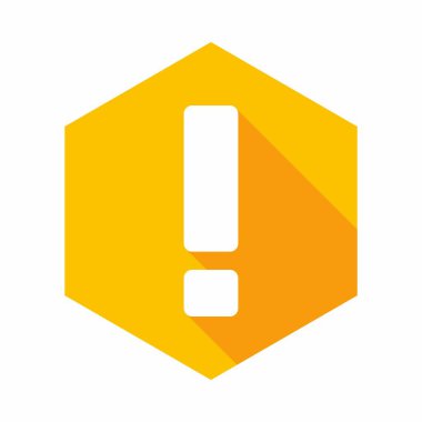 Ünlem işareti, dikkat işareti, dikkat simgesi, tehlike uyarısı sembolü, vektör işareti sarı stili. İzole edilmiş bir ikon. Düz biçim vektör illüstrasyonu.