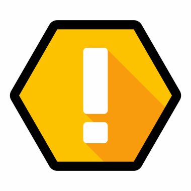 Ünlem işareti, dikkat işareti, dikkat simgesi, tehlike uyarısı sembolü, vektör işareti sarı stili. Siyah çizgi tasarımı. İzole edilmiş bir ikon. Düz biçim vektör illüstrasyonu.