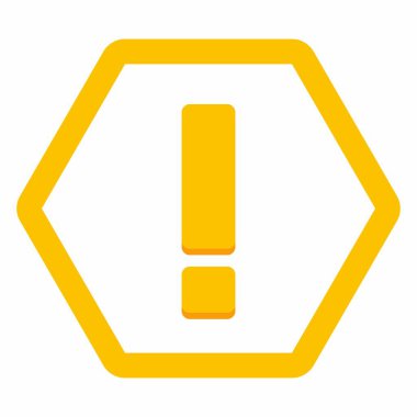 Ünlem işareti, dikkat işareti, dikkat simgesi, tehlike uyarısı sembolü, vektör işareti sarı stili. İzole edilmiş bir ikon. Düz biçim vektör illüstrasyonu.