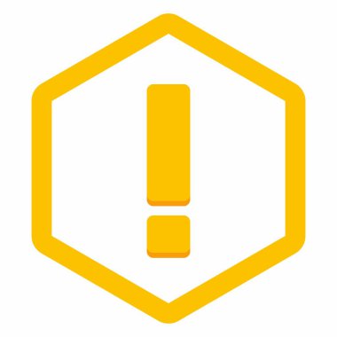 Ünlem işareti, dikkat işareti, dikkat simgesi, tehlike uyarısı sembolü, vektör işareti sarı stili. İzole edilmiş bir ikon. Düz biçim vektör illüstrasyonu.