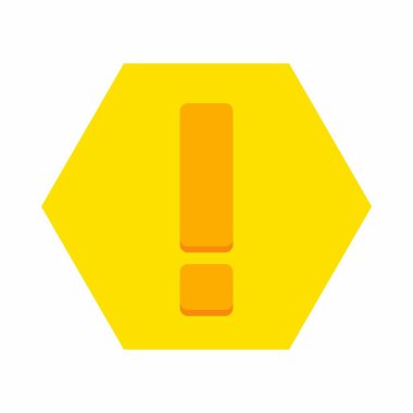 Ünlem işareti, dikkat işareti, dikkat simgesi, tehlike uyarısı sembolü, vektör işareti sarı stili. İzole edilmiş bir ikon. Düz biçim vektör illüstrasyonu.