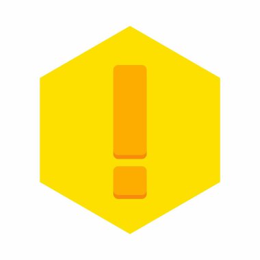 Ünlem işareti, dikkat işareti, dikkat simgesi, tehlike uyarısı sembolü, vektör işareti sarı stili. İzole edilmiş bir ikon. Düz biçim vektör illüstrasyonu.