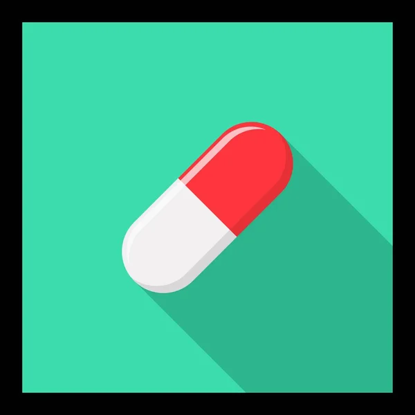 Cápsula Píldora Roja Medicina Símbolos Marca Vectores Estilo Verde Diseño — Vector de stock
