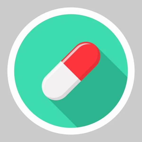 Κόκκινο Χάπι Κάψουλα Ιατρική Διάνυσμα Σύμβολα Σήμα Πράσινο Στυλ Σχέδιο — Διανυσματικό Αρχείο