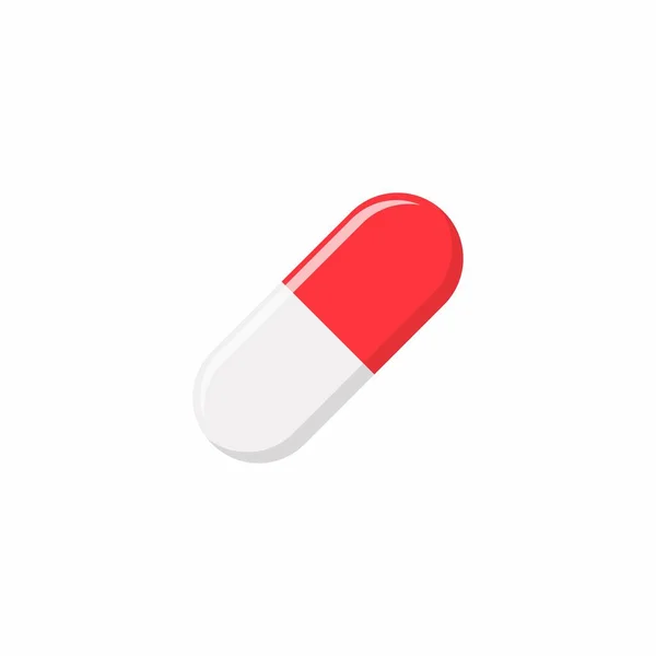 Cápsula Píldora Roja Medicina Símbolos Marca Vectores Estilo Verde Icono — Vector de stock