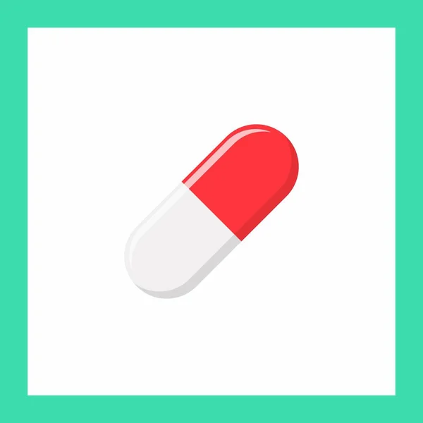 Red Pill Cápsula Medicina Símbolos Marca Vetorial Estilo Verde Ícone —  Vetores de Stock