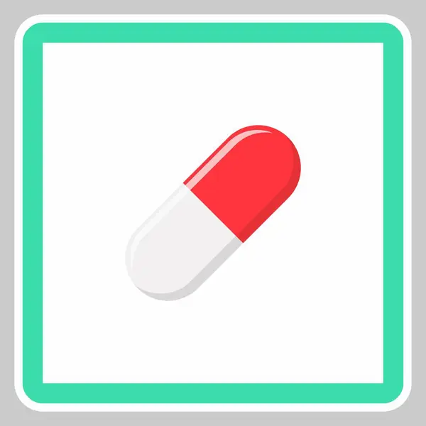 Red Pill Cápsula Medicina Símbolos Marca Vetorial Estilo Verde Ícone —  Vetores de Stock