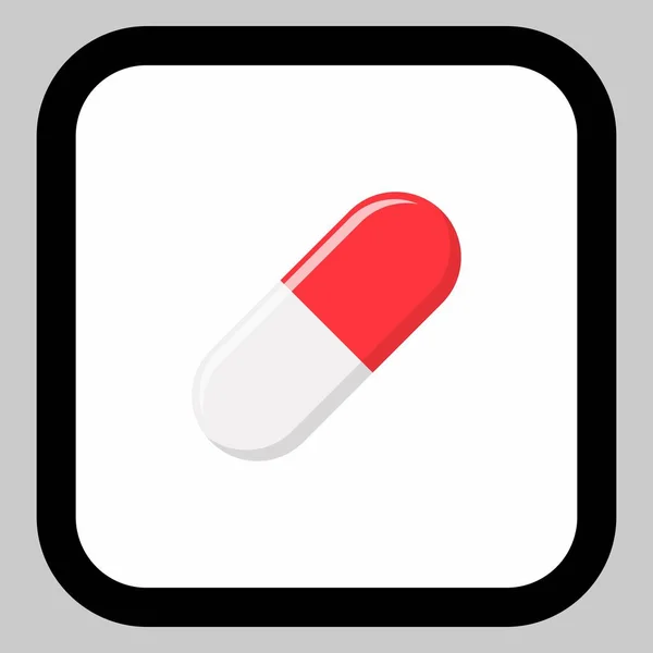 Capsula Pillola Rossa Medicina Segni Vettoriali Simboli Stile Verde Icona — Vettoriale Stock