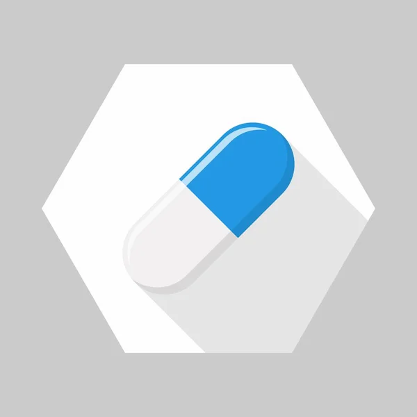 Blue Pill Capsule Medicine Vector Mark Symbols Green Style Англійською — стоковий вектор