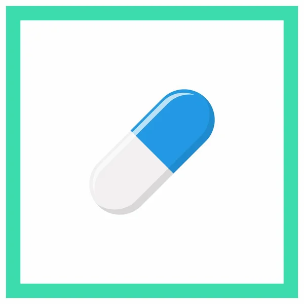 Blue Pill Capsule Medicine Vector Mark Symbols Green Style Isolated — Stock Vector