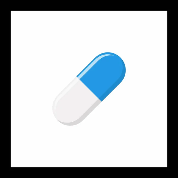 Blue Pill Capsule Medicine Vector Mark Symbols Green Style Isolated — Stock Vector