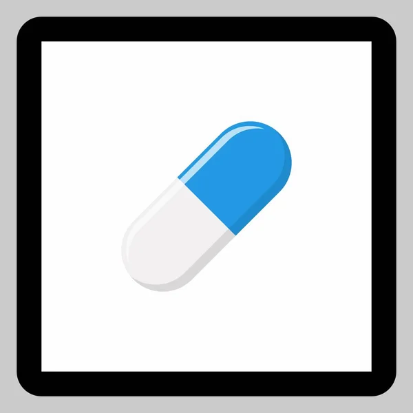 Blue Pill Capsule Medizin Vektormarkensymbole Grünen Stil Vereinzelte Symbole Flache — Stockvektor