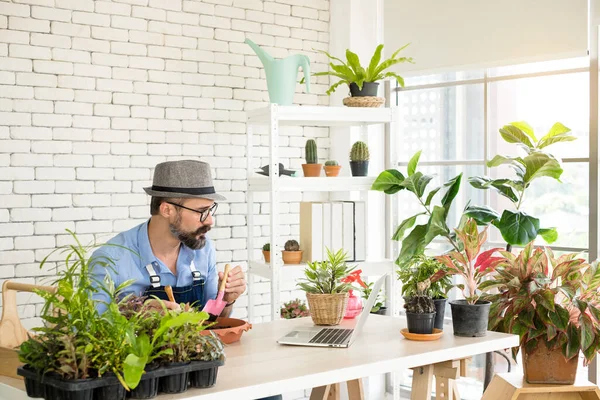 Bıyıklı, yaşlı ve yakışıklı bir adam ağaç bakımıyla mutlu olur. Evde bahçıvanlık hobisi. Emeklilikten sonra mutlu yaşamak. Doğa ve çevre kavramları.