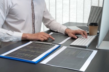 Programmer, Man working with computer programming, professional development, and coding technology, working on high-quality visual software development websites.