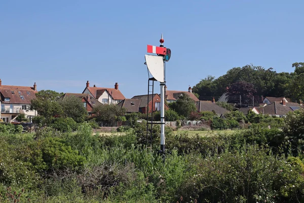 Old Fashioned Semaphore Signal West Somerset Heritage Railway Short Distance — ストック写真
