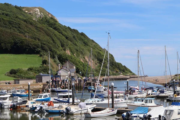 Axmouth Devon England Juli 12Th 2020 Jachten Andere Boten Jachthaven — Stockfoto
