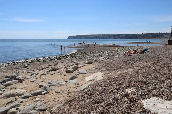 Axmouth Devon England July 12Th 2020 People Paddle Sea Axmouth — 스톡 사진