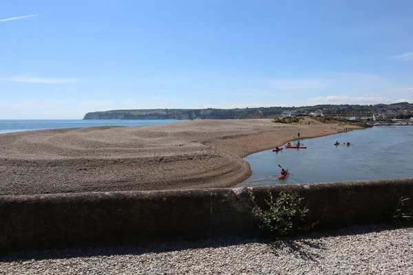 Axmouth Devon England July 12Th 2020 Canoes Make Way River — 스톡 사진