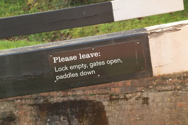 Sign Lock Beam Maunsel Bridgewater Taunton Canal Somerset Opened 1827 — Zdjęcie stockowe