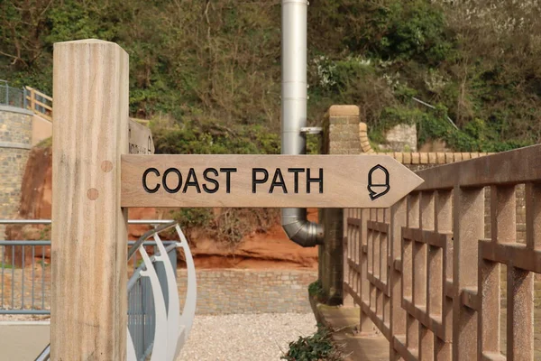 Sidmouth Devon England April 1St 2021 Brand New Coastal Path — Zdjęcie stockowe