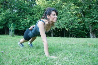 female athlete training on camaldoli park clipart
