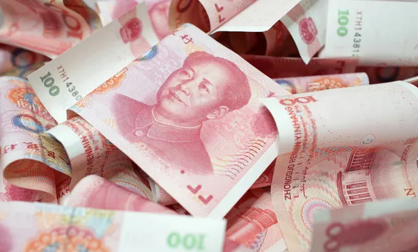 Китайские деньги 100 rmb фон - старые деньги — стоковое фото