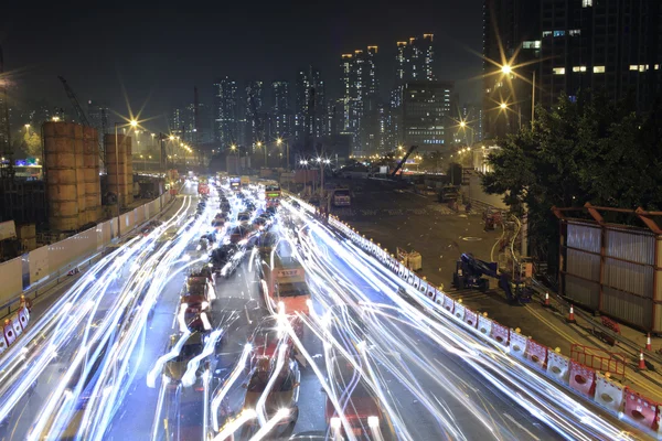 交通渋滞を囲む九龍西カオルーン末端サイト — ストック写真