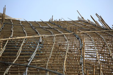 ofis şantiye hong kong şehir bina iskelesi projesi olan bambu binlerce
