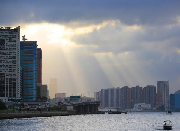 Hong kong victoria harbour view — Stockfoto