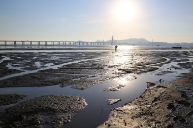 deprem dalgası, Çin, hong kong şehirde geri sonra sahilde çamur yol