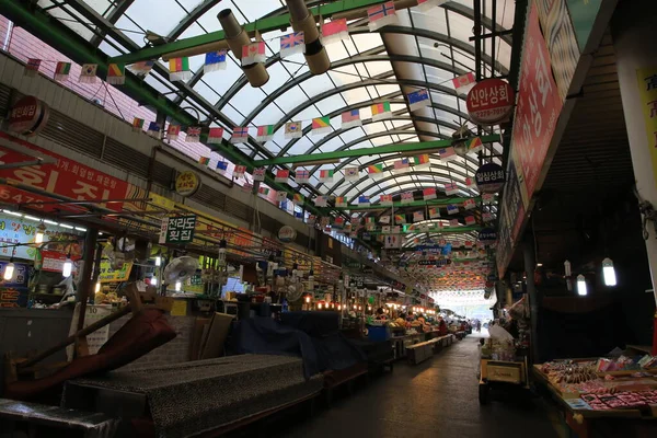 Seúl Corea Del Sur Octubre 2016 Tienda Alimentos Mercado Gwangjang —  Fotos de Stock