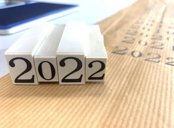 2022 Cuvinte Timbre Asambla Pentru Noul — Fotografie, imagine de stoc