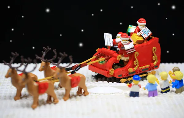 Hongkong November 2021 Der Weihnachtsmann Bringt Die Geschenke Den Kindern — Stockfoto