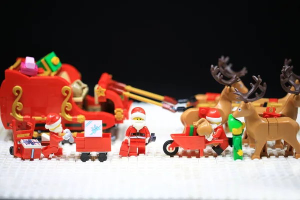 Hong Kong Novembro 2021 Papai Noel Mantém Manutenção Carrinho Veado — Fotografia de Stock