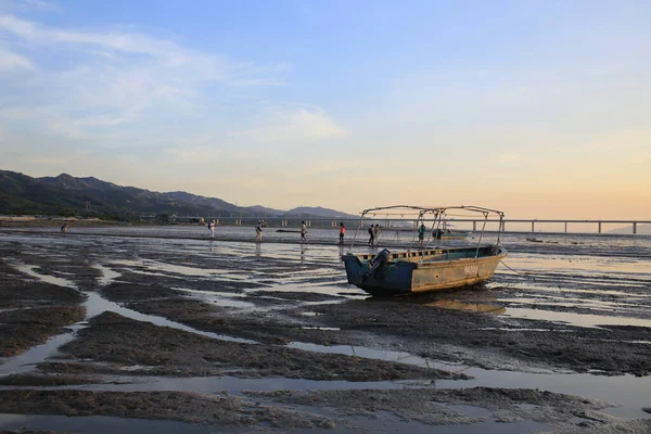 Sunset Sea Scenes Hong Kong Shenzhen Coast Pak Nai Yuen — Stock Photo, Image