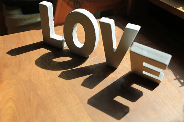 Shadow Love Letterpress Table — Stock Photo, Image
