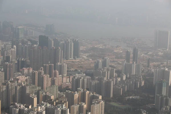 Denso Alloggio Residenziale Hong Kong Dalla Vista Kowloon — Foto Stock