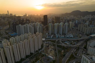 Hükümet binasının hava görüntüsü, merkez finans bölgesi insansız hava aracı bakış açısı