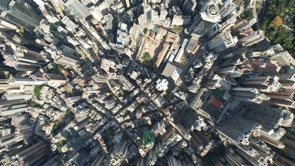 Hong Kong Quartier Financier Central Drone Point Vue — Photo