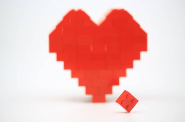 brick of heart isolated with white background
