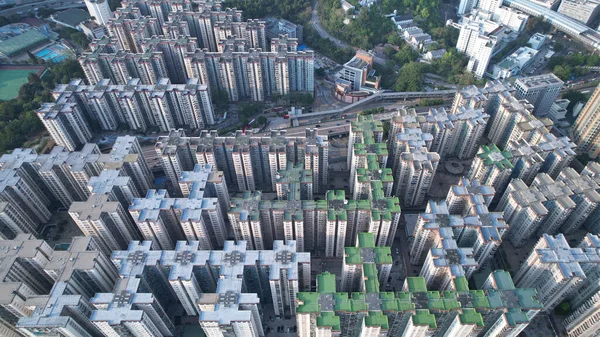フー不動産の空中ビューは 香港で最初の大規模な民間住宅不動産でした — ストック写真