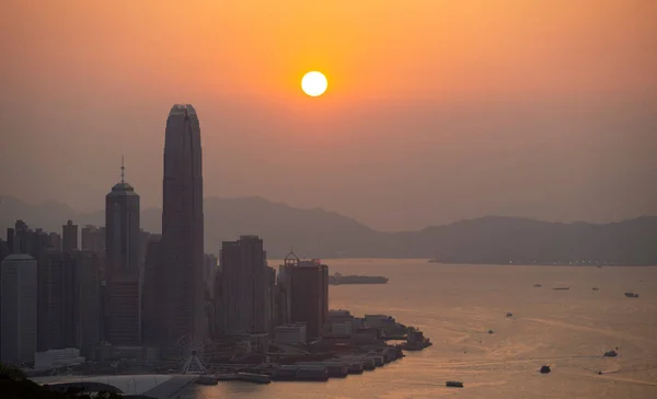 Towers Hong Kong Island Sunset — Stock fotografie