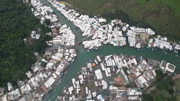 香港のタイO漁村の空中ビューは 静物の家の村 — ストック写真
