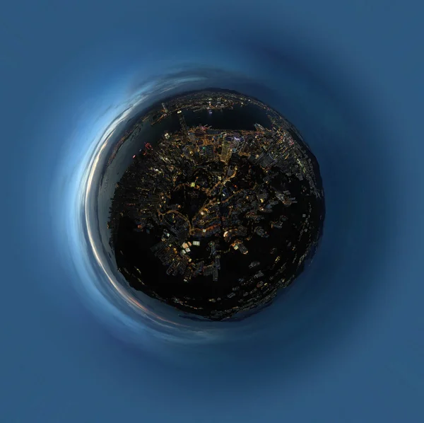 Cityscape Hong Kong Island Tiny Planet Pattern — Stock Photo, Image